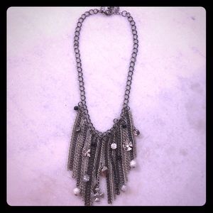 Silver and Black Statement Necklace